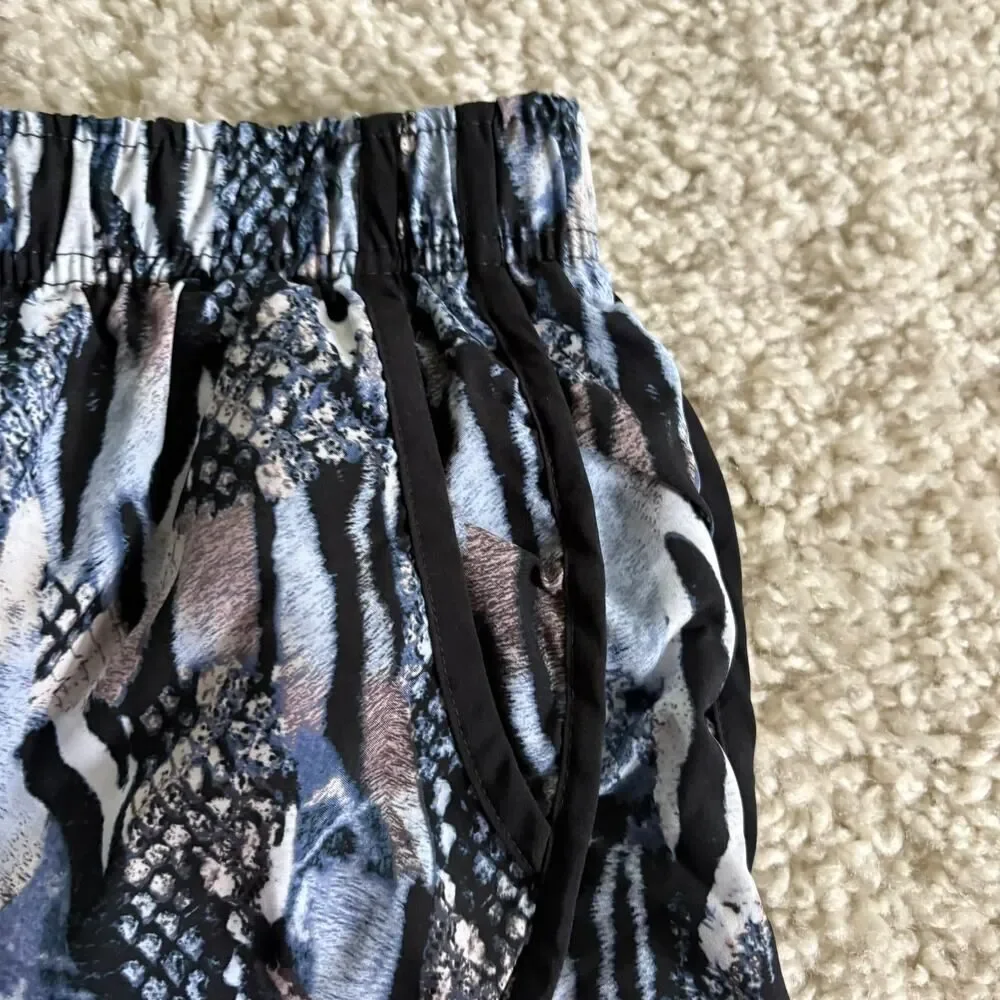 Calvin Klein Abstract Animal Print Athletic Shorts Blue Black Small - Picture 3 of 10